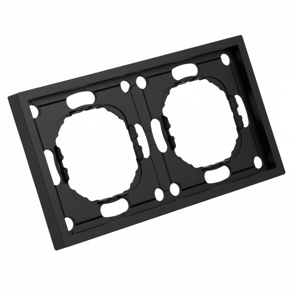 Рамка STEKKER, PFR00-5002-05 2-местная, серия Эмили, черный уголь, soft touch 49859