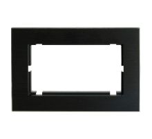 Рамка  2-местная (без перемычки), металл, STEKKER, MFR00-7012-05, серия Катрин, черный 50032