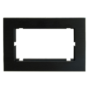 Рамка  2-местная (без перемычки), металл, STEKKER, MFR00-7012-05, серия Катрин, черный 50032