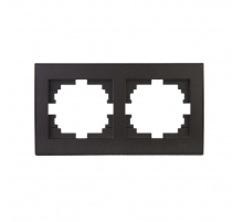 Рамка 2-ая горизонтальная Lezard Rain черная 703-4141-147