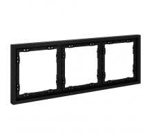 Рамка пластиковая Voltum S70 на 3 поста, (черный матовый) VLS100308