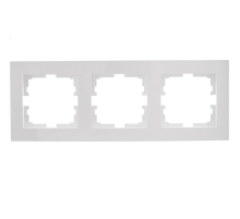 Рамка 3-ая горизонтальная Lezard Vesna белая 742-0200-148