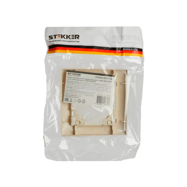 Рамка 1-постовая Stekker Эрна Элегант слоновая кость PFR00-9011-02 49666