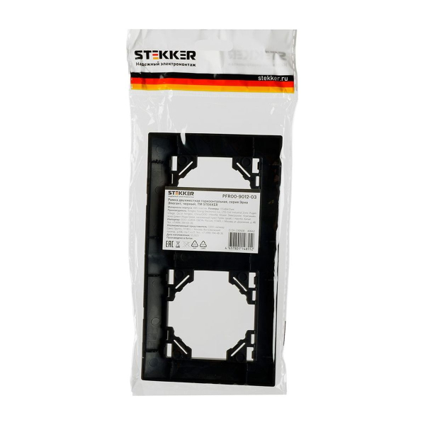Рамка 2-постовая Stekker Эрна Элегант черный PFR00-9012-03 49662