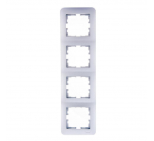 Рамка 4-ая вертикальная Lezard Karina Life белый жемчуг 708-3000-154