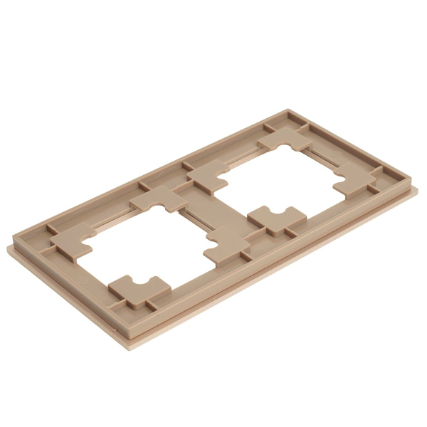 Рамка 2-местная, металл, STEKKER, MFR00-7002-02 , серия Катрин, шампань