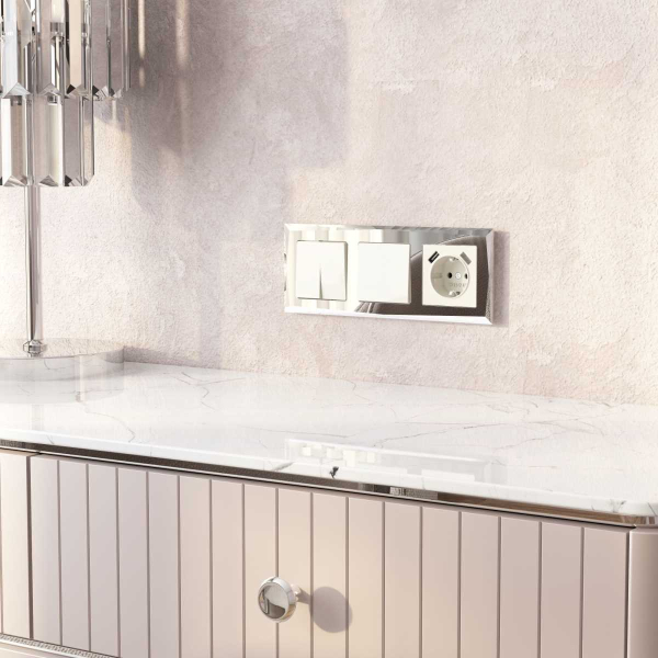 Рамка на 3 поста Werkel Diamant зеркальный W0031220 4690389158834