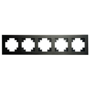 Рамка 5-местная, металл, STEKKER, MFR00-7005-05, серия Катрин, черный 50028