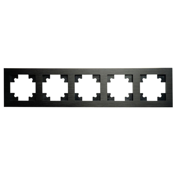 Рамка 5-местная, металл, STEKKER, MFR00-7005-05, серия Катрин, черный 50028