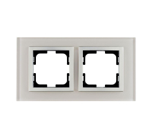 Рамка 2-постовая Mono Electric Style Glass белое стекло 107-710000-161