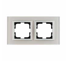 Рамка 2-постовая Mono Electric Style Glass белое стекло 107-710000-161