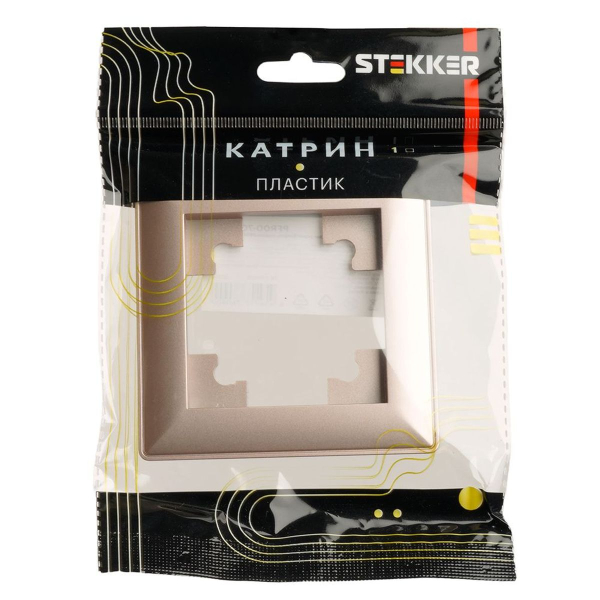 Рамка 1-постовая Stekker Катрин шампань PFR00-7001-02 39802