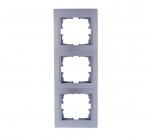 Рамка 3-ая вертикальная Lezard Karina серебро 707-4300-153