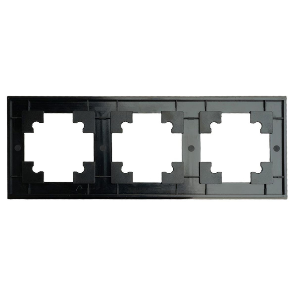 Рамка 3-местная, металл, STEKKER MFR00-7003-05, серия Катрин, черный 50020