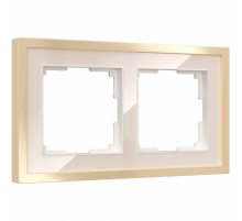 Рамка Werkel Baguette на 2 поста айвори/латунь W0022851 4690389185748