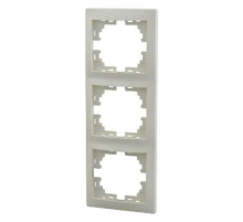 Рамка 3-ая вертикальная Lezard Mira кремовая 701-0300-153