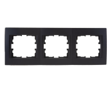 Рамка 3-ая горизонтальная Lezard Karina черная 707-4200-148