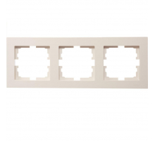 Рамка 3-ая горизонтальная Lezard Vesna кремовая 742-0300-148