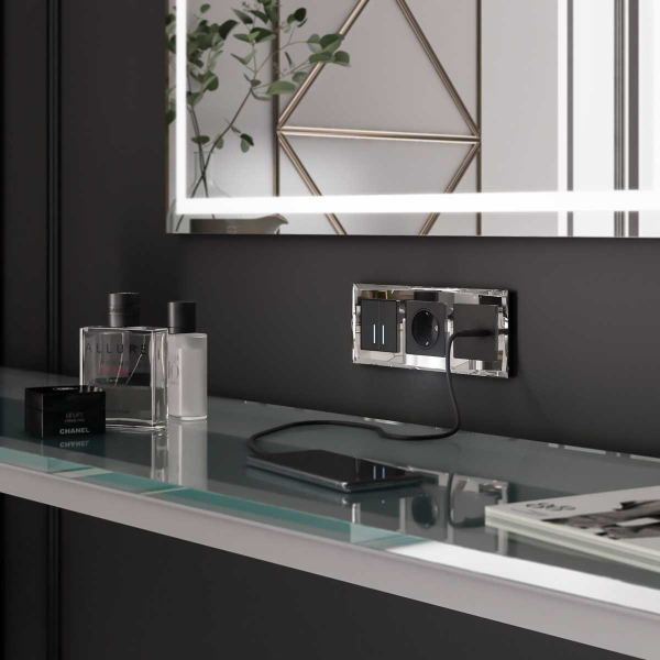 Рамка на 3 поста Werkel Diamant зеркальный W0031220 4690389158834