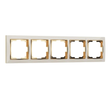 Рамка на 5 постов слоновая кость/золото Werkel W0051932 4690389161025