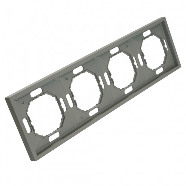 Рамка STEKKER, PFR00-5004-10 4-местная, серия Эмили, платиново-серый, soft touch 49965 Рамка STEKKER, PFR00-5004-10 4-местная, серия Эмили, платиново-серый, soft touch 49965