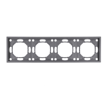 Рамка STEKKER, PFR00-5004-10  4-местная, серия Эмили, платиново-серый, soft touch 49965