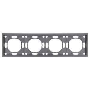 Рамка STEKKER, PFR00-5004-10  4-местная, серия Эмили, платиново-серый, soft touch 49965