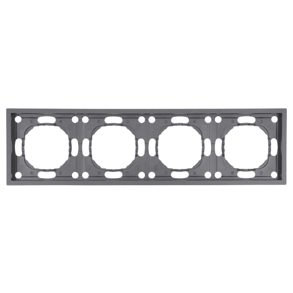 Рамка STEKKER, PFR00-5004-10  4-местная, серия Эмили, платиново-серый, soft touch 49965