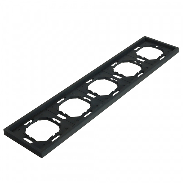 Рамка STEKKER, PFR00-5005-05 5-местная, серия Эмили, черный уголь, soft touch 49862 Рамка STEKKER, PFR00-5005-05 5-местная, серия Эмили, черный уголь, soft touch 49862