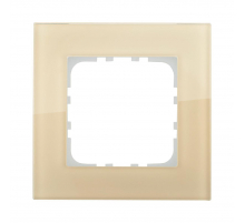 Рамка LK Studio 1-постовая, натуральное стекло (кремовый) LK80 844117-1