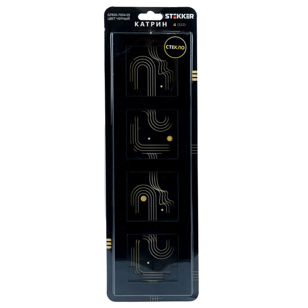 Рамка 4-постовая Stekker Катрин черный GFR00-7004-05 39521