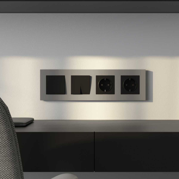 Рамка на 4 поста Werkel Slab дымчатый софт W0042917 a071628