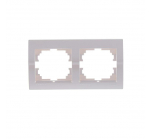 Рамка 2-ая горизонтальная Lezard Deriy белый жемчуг 702-3000-147