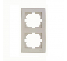 Рамка 2-ая вертикальная Lezard Rain кремовая 703-0303-152