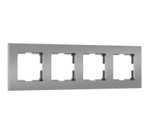 Рамка на 4 поста Werkel Slab серебро матовый W0042965 4690389193545