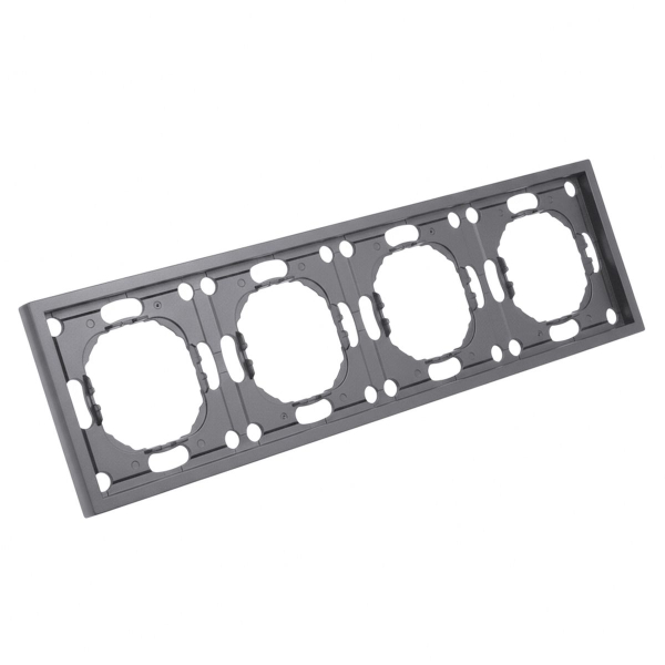 Рамка STEKKER, PFR00-5004-10  4-местная, серия Эмили, платиново-серый, soft touch 49965