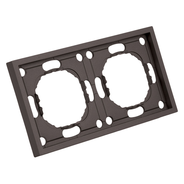 Рамка Stekker, PFR00-5002-09 2-местная Эмили, антрацит, soft touch 49937