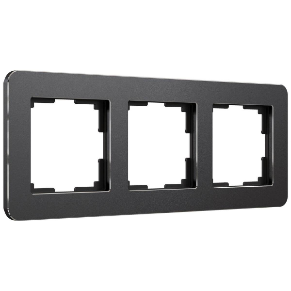 Рамка Werkel Platinum на 3 поста черный алюминий W0032608 4690389184482 Рамка Werkel Platinum на 3 поста черный алюминий W0032608 4690389184482