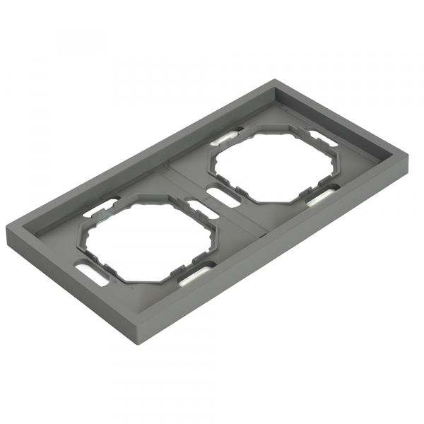 Рамка STEKKER, PFR00-5002-10 2-местная, серия Эмили, платиново-серый, soft touch 49963 Рамка STEKKER, PFR00-5002-10 2-местная, серия Эмили, платиново-серый, soft touch 49963