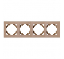 Рамка 4-местная, металл, STEKKER, MFR00-7004-02, серия Катрин, шампань 50022