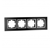 Рамка 4-постовая Mono Electric Style Glass чёрное стекло 107-720000-163
