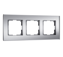 Рамка на 3 поста Werkel Senso серебряный стекло soft-touch W0033106 4690389200427