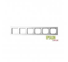 Рамка 6-постовая Liregus Epsilon серебро 28-1906