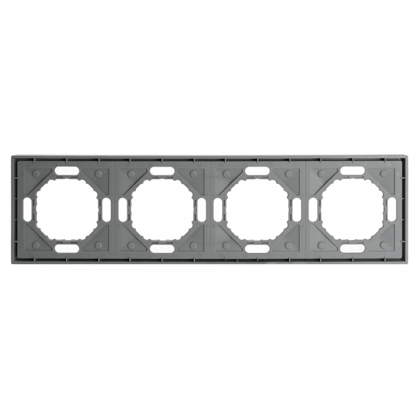 Рамка STEKKER, PFR00-5004-10 4-местная, серия Эмили, платиново-серый, soft touch 49965 Рамка STEKKER, PFR00-5004-10 4-местная, серия Эмили, платиново-серый, soft touch 49965