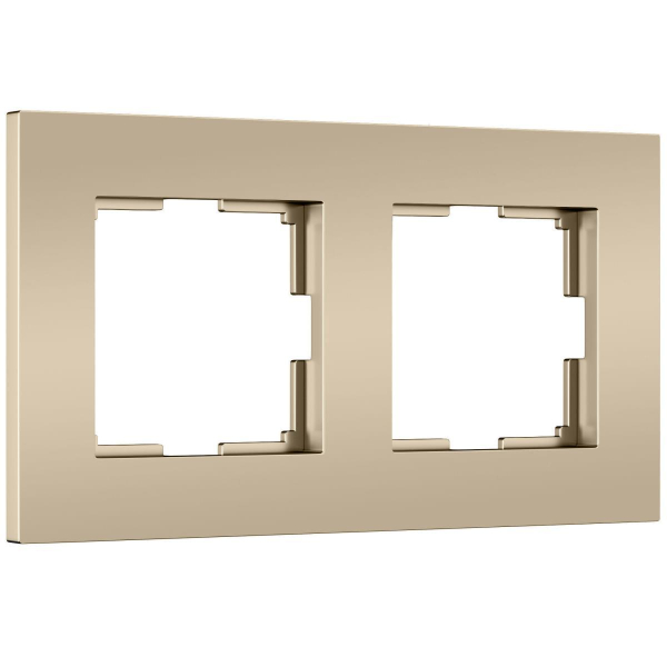 Рамка на 2 поста Slab шампань софт W0022911 a071624