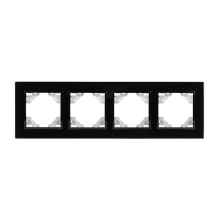 Минск Рамка 4-местная стеклянная черная EKF Basic ERM-G-404-70