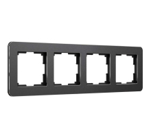Рамка Werkel Platinum на 4 поста черный алюминий W0042608 4690389184512