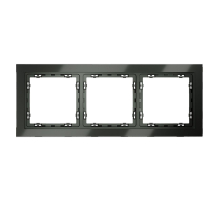 Рамка стеклянная Voltum S70 на 3 поста, (титан, стекло) VLS110306