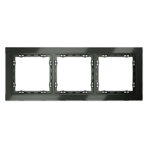 Рамка стеклянная Voltum S70 на 3 поста, (титан, стекло) VLS110306