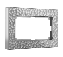 Рамка Werkel Hammer для двойной розетки серебряный W0082406 4690389163630